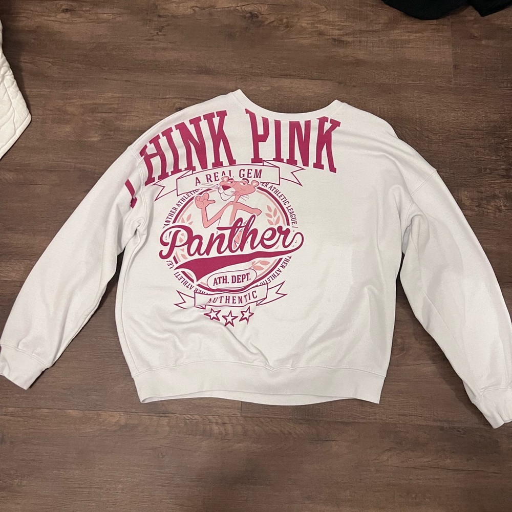 Target Pink and White Crew Neck Sweater